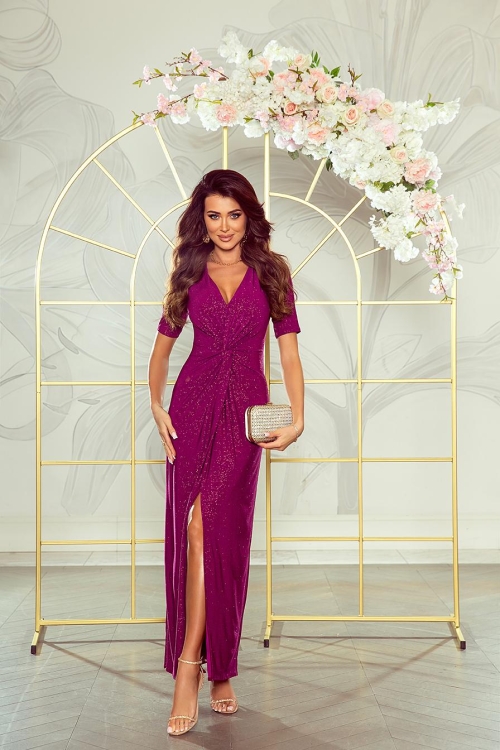 brokatowa sukienka maxi