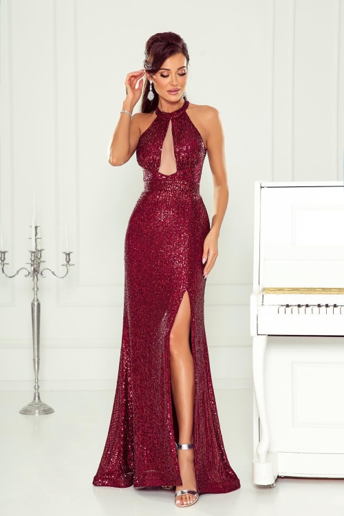 bordowa sukienka na sylwestra