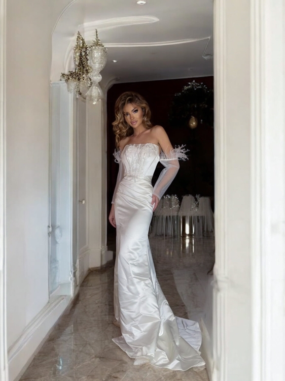 satynowa suknia ślubna