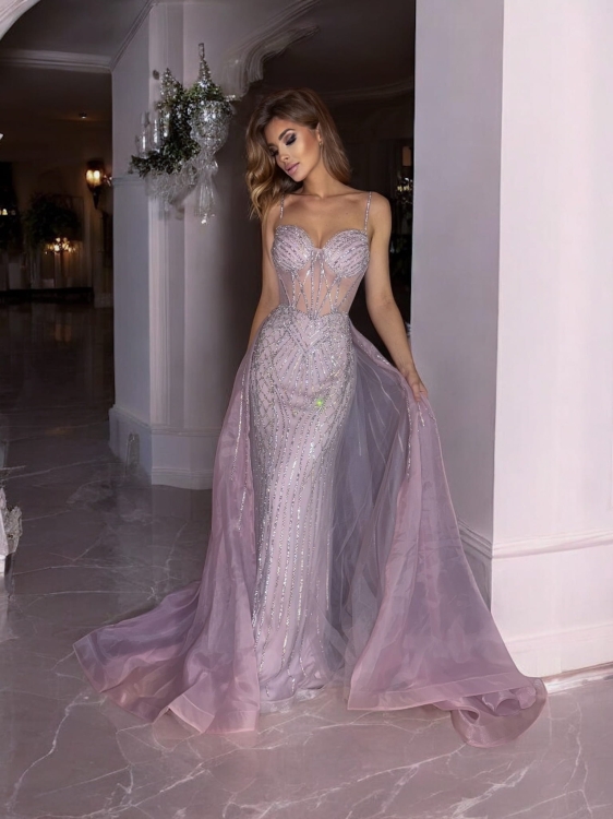 wrzosowa sukienka maxi