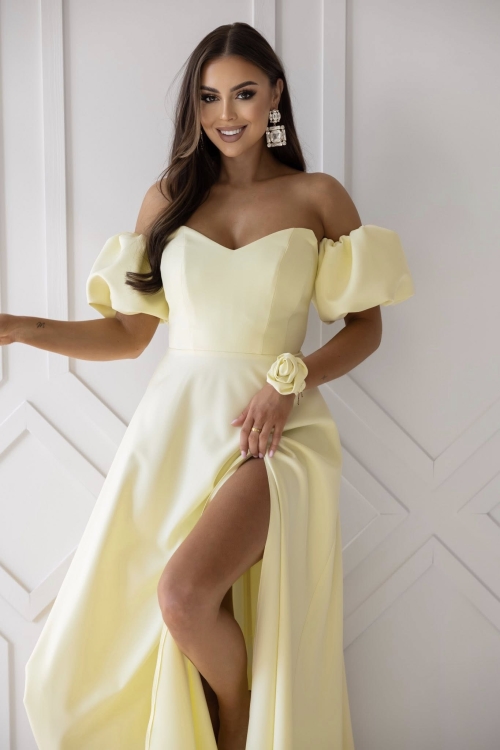 żółta sukienka gorset