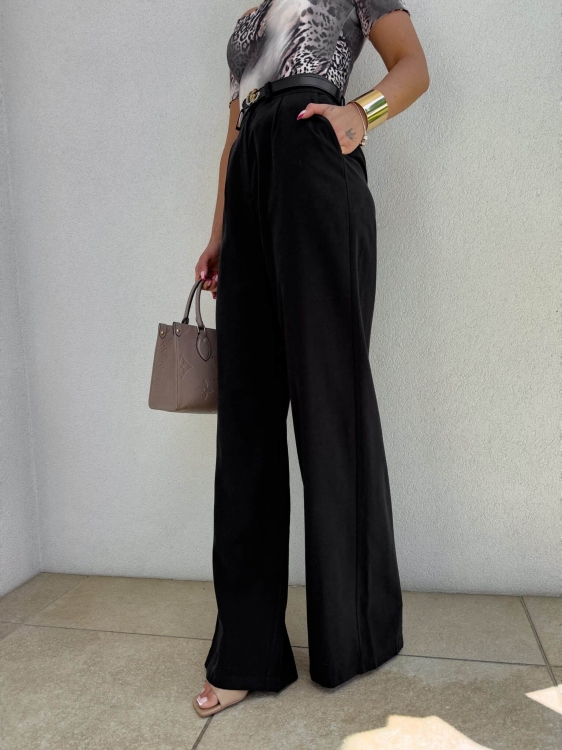 czarne damskie spodnie garniturowe